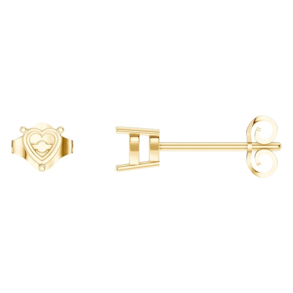Earrings Heart 18K Gold Mounting - ADM Antwerp Diamond Market