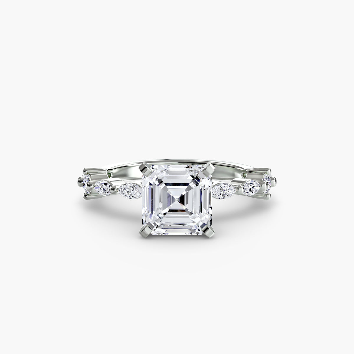 Solitär mit Eternity Pavé