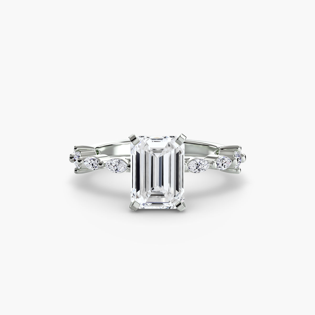 Solitär mit Eternity Pavé