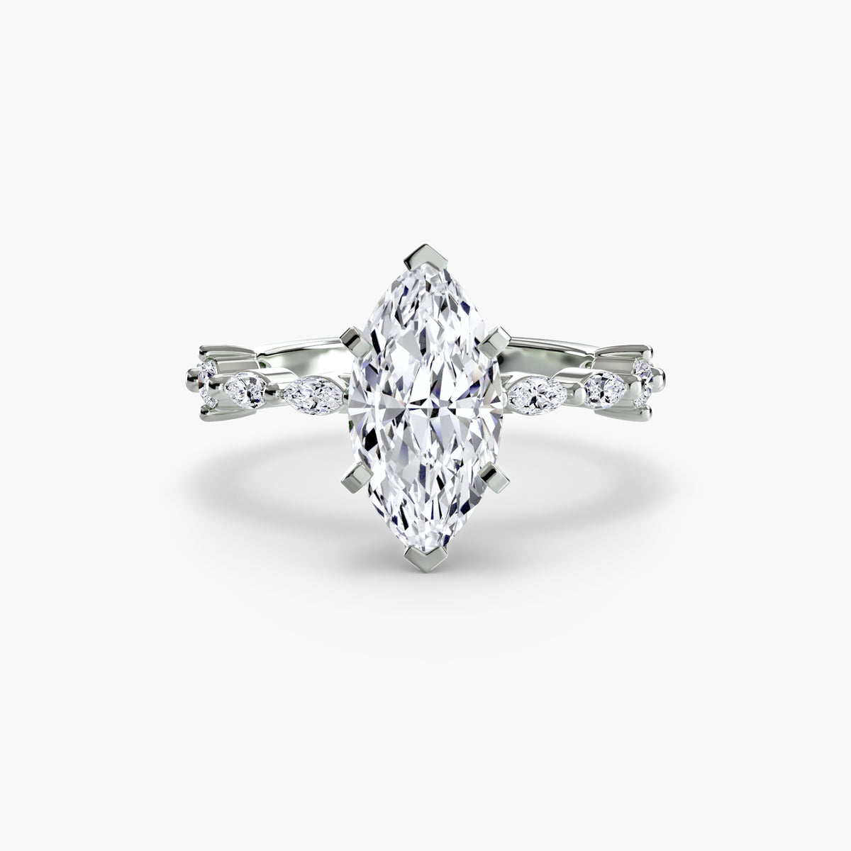 Solitär mit Eternity Pavé