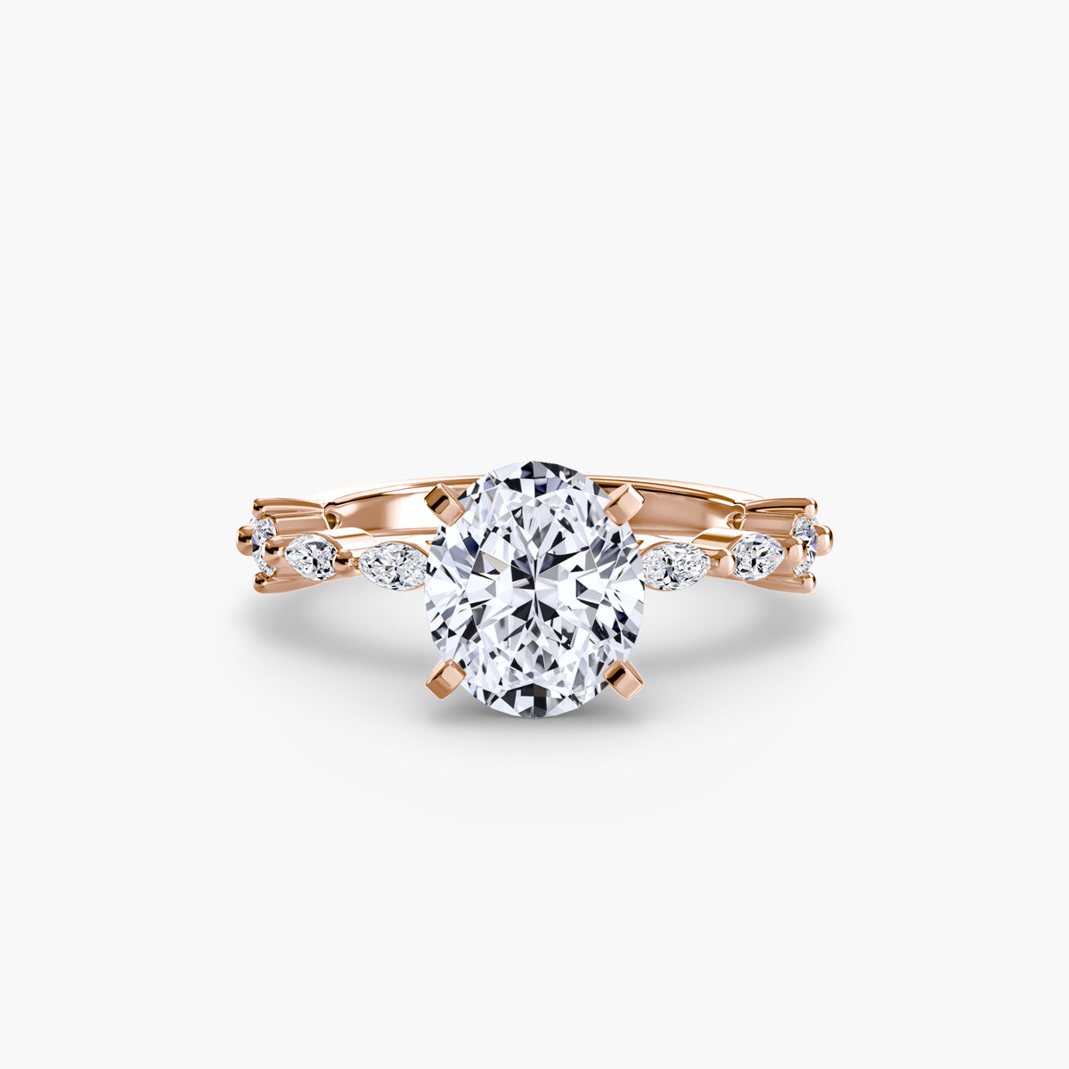 Solitär mit Eternity Pavé