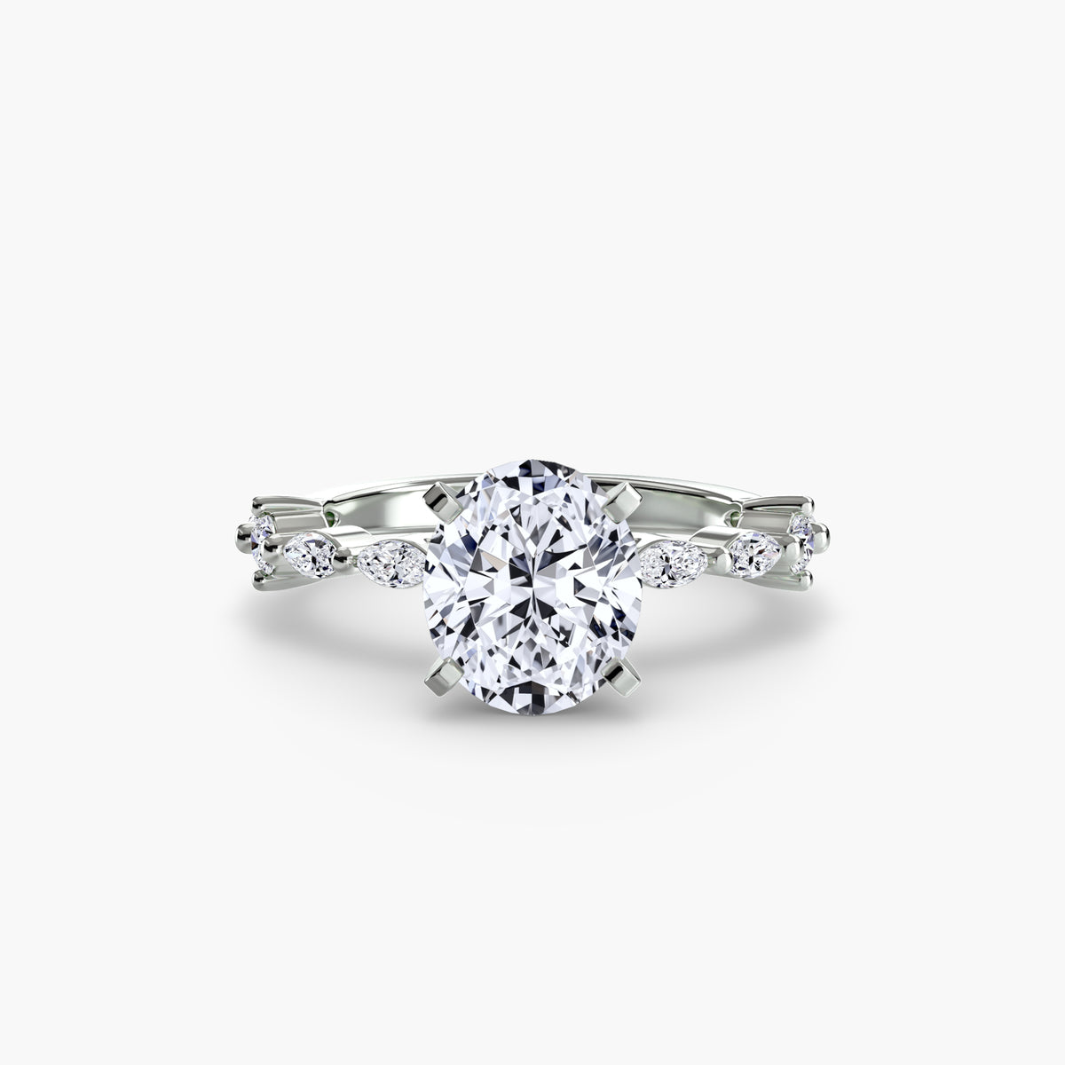 Solitär mit Eternity Pavé