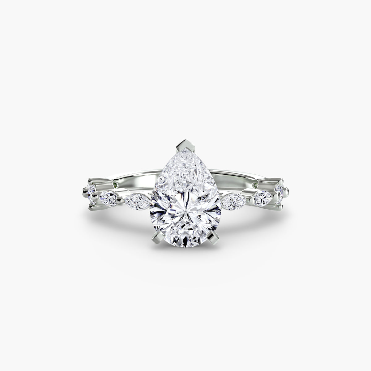 Solitär mit Eternity Pavé