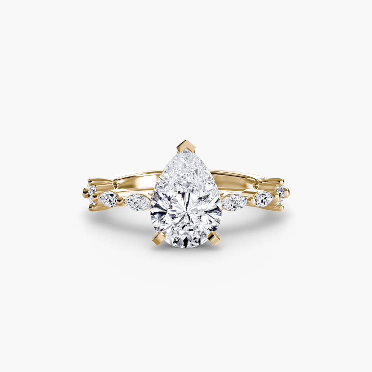 Solitär mit Eternity Pavé