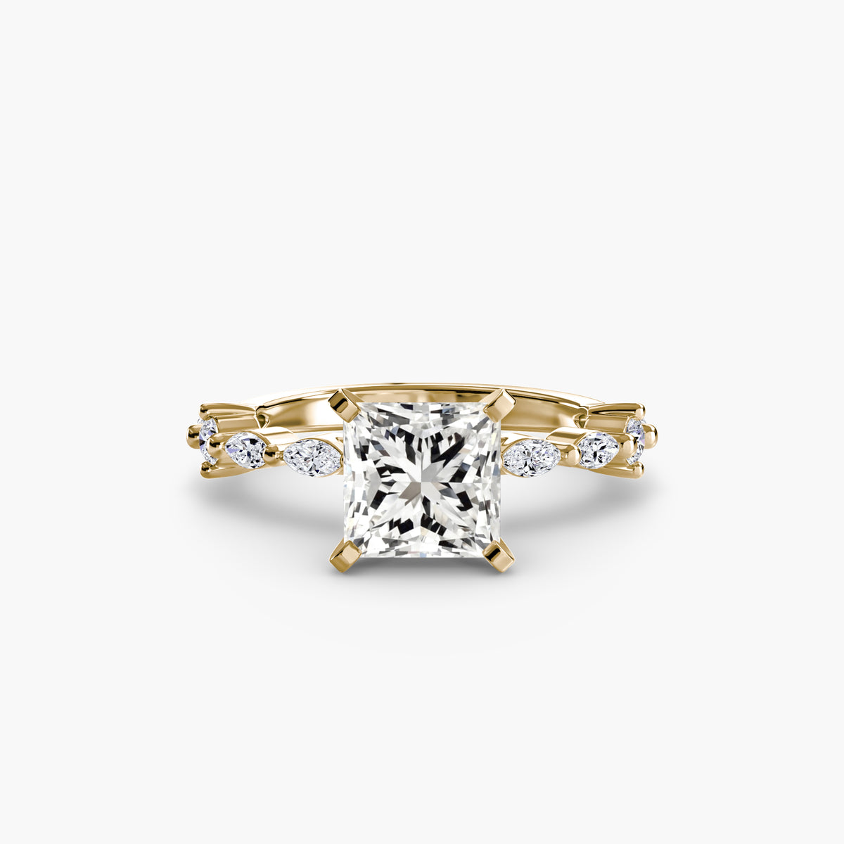 Solitär mit Eternity Pavé