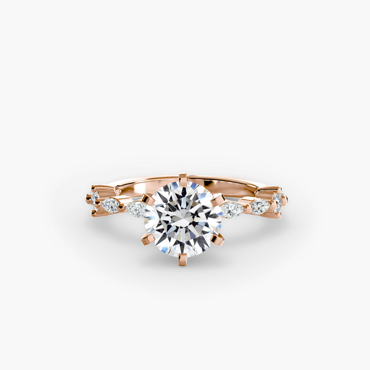 Solitär mit Eternity Pavé