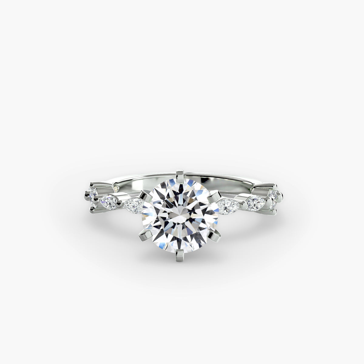 Solitär mit Eternity Pavé