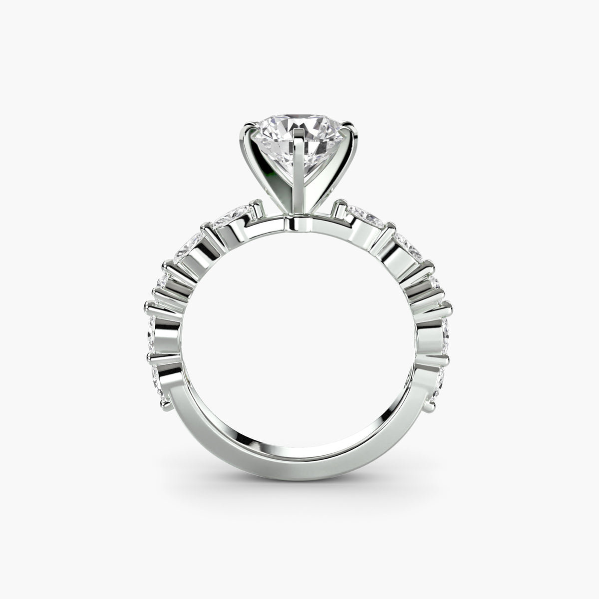 Solitär mit Eternity Pavé