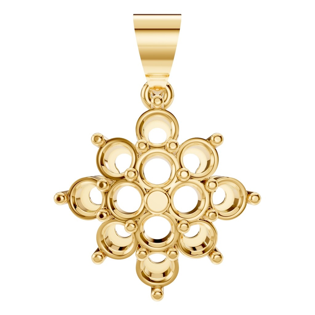 Cluster Pendant Round 18K Gold Mounting - ADM Antwerp Diamond Market