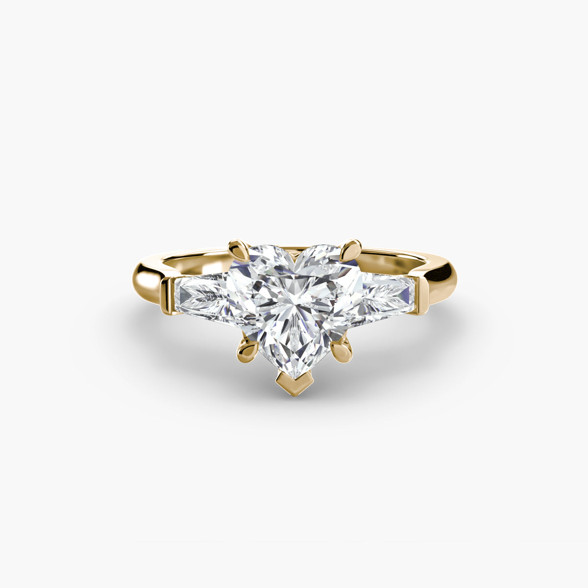 Ring met drie stenen (baguettevormige zijstenen)