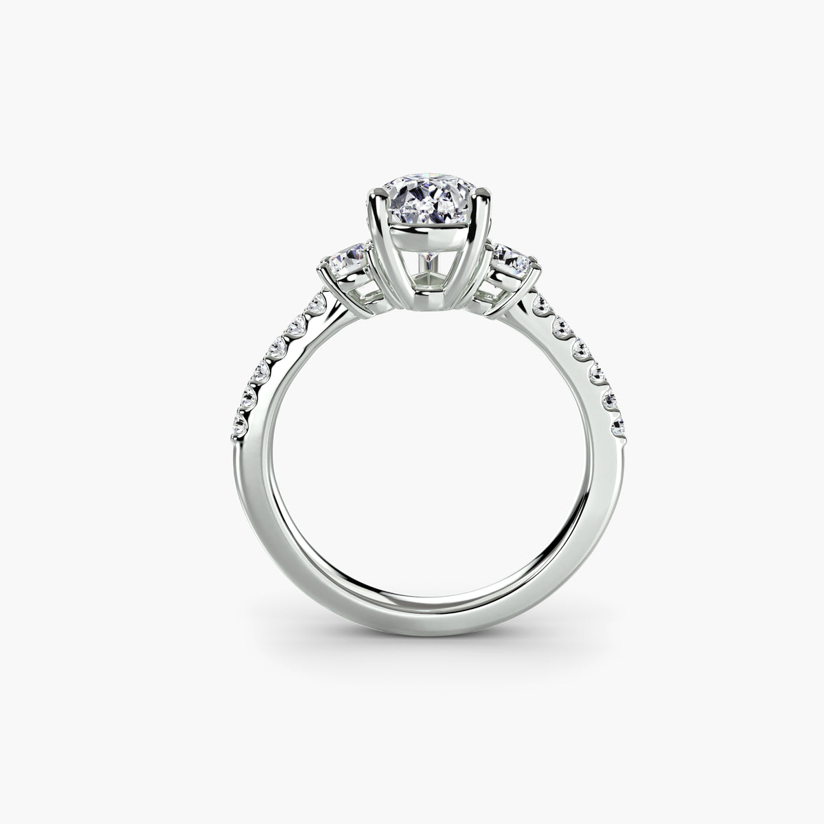 Dreisteinring mit Pavé-Band 5