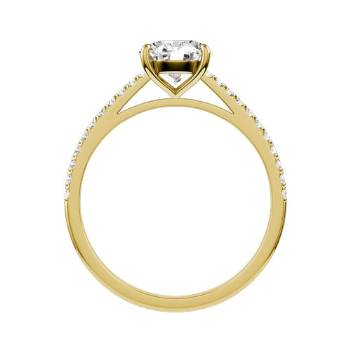 Round Natural Diamond Bridal Ring — front