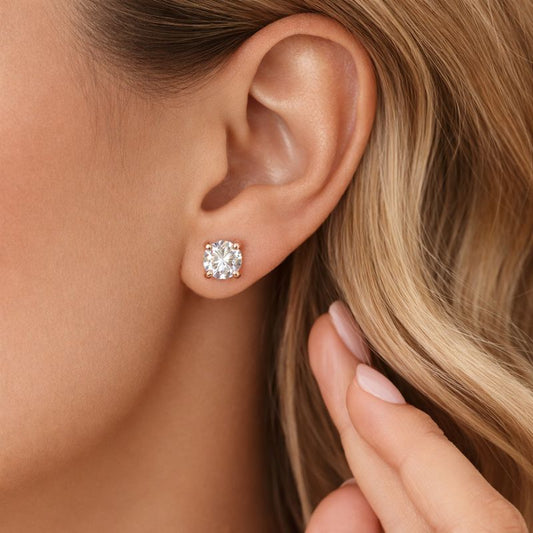 Solitaire Stud Earrings – Round