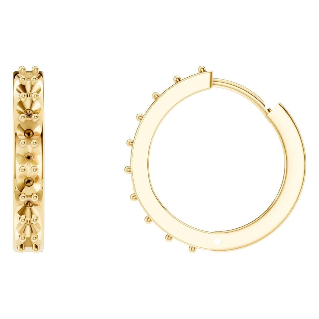 Hoop Earrings Round 18K Gold Mounting - ADM Antwerp Diamond Market