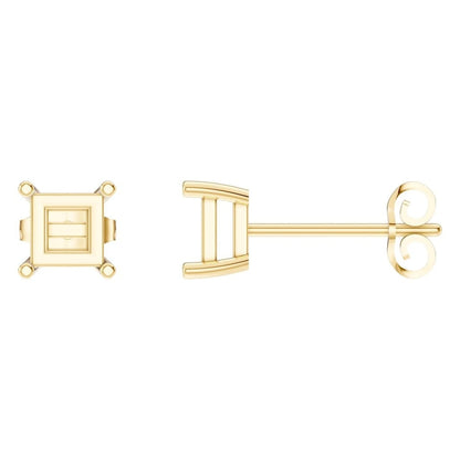 Earrings Princess 18K Gold Mounting - ADM Antwerp Diamond Market