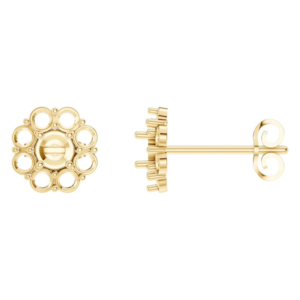 Cluster Earrings Round 18K Gold Mounting - ADM Antwerp Diamond Market
