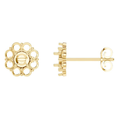 Cluster Earrings Round 18K Gold Mounting - ADM Antwerp Diamond Market