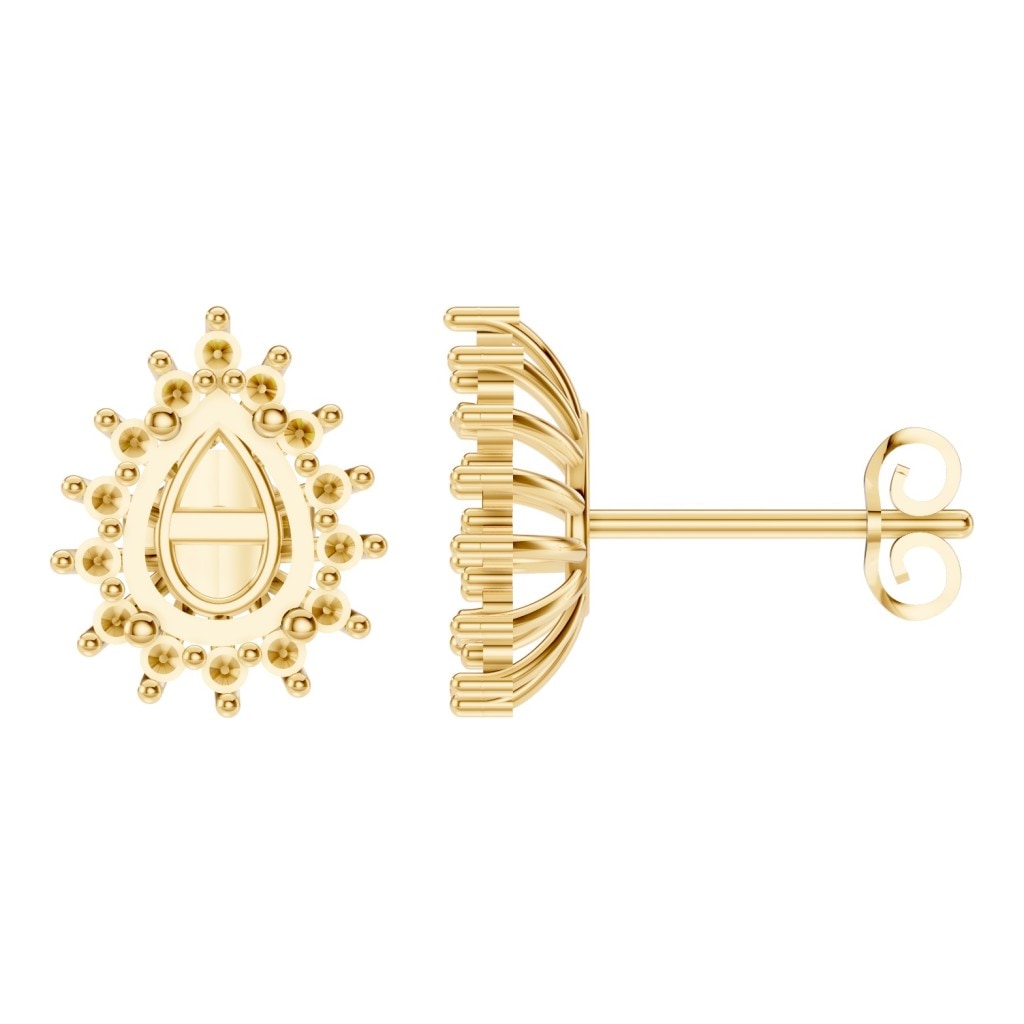 Earrings Pear 18K Gold Mounting - ADM Antwerp Diamond Market
