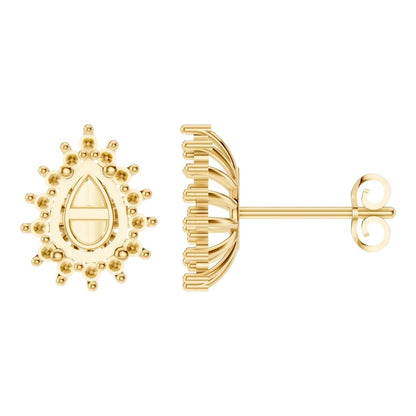 Earrings Pear 18K Gold Mounting - ADM Antwerp Diamond Market