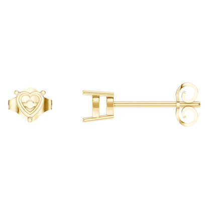 Earrings Heart 18K Gold Mounting - ADM Antwerp Diamond Market