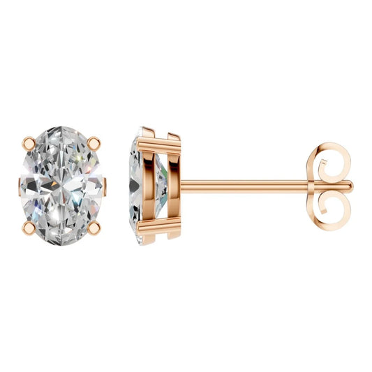 Solitaire Stud Earrings – Oval