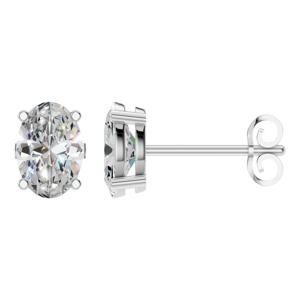 Solitaire Stud Earrings – Oval