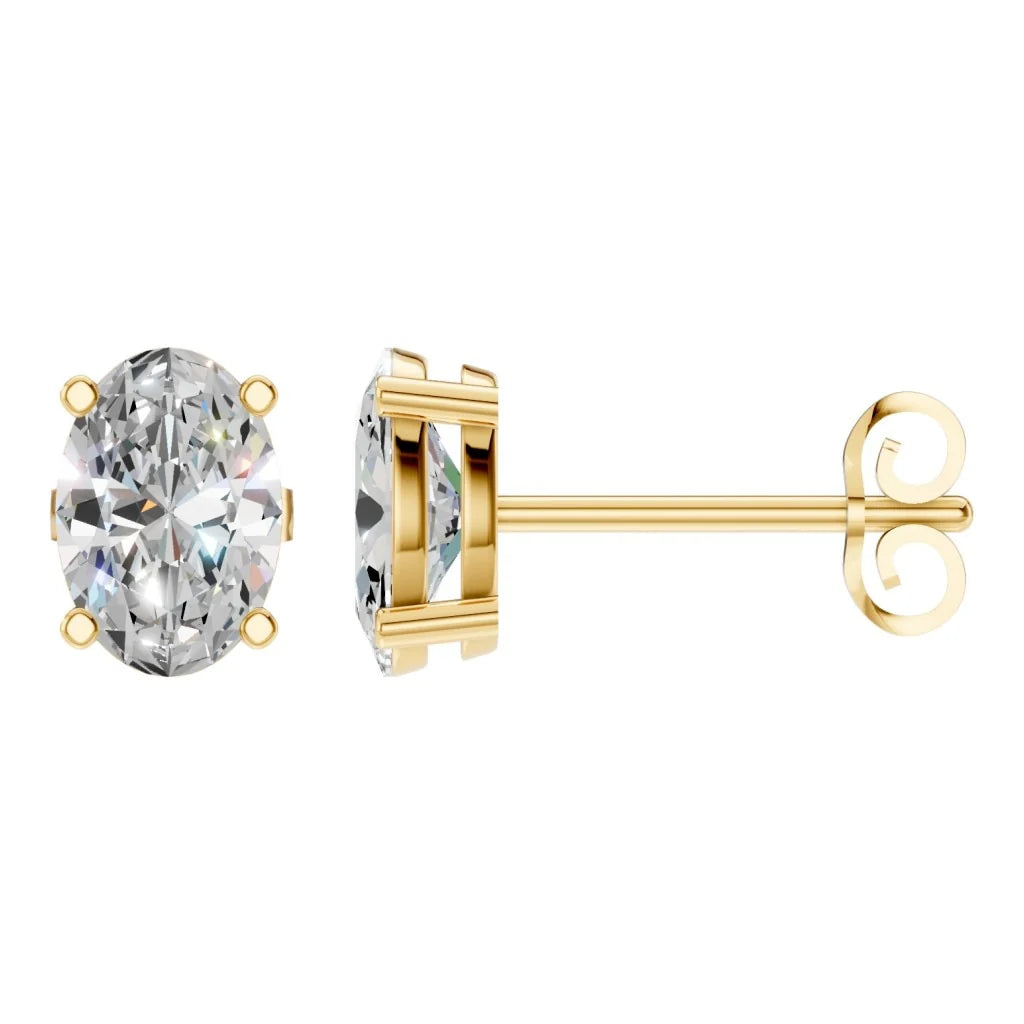 Solitaire Stud Earrings – Oval