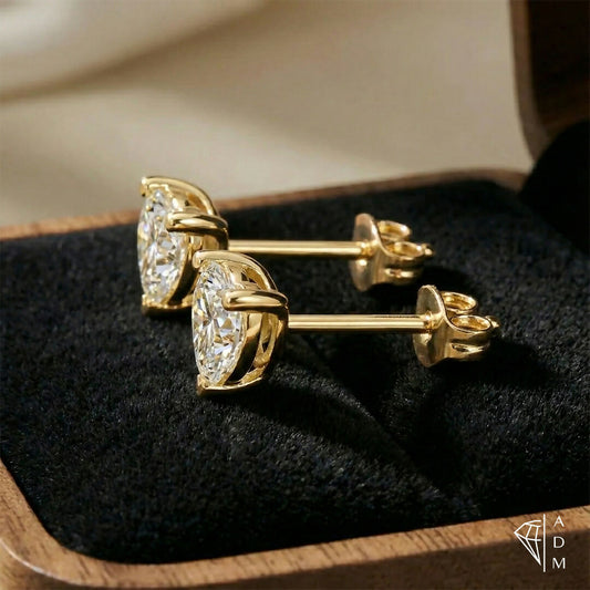 Solitaire Stud Earrings – Heart