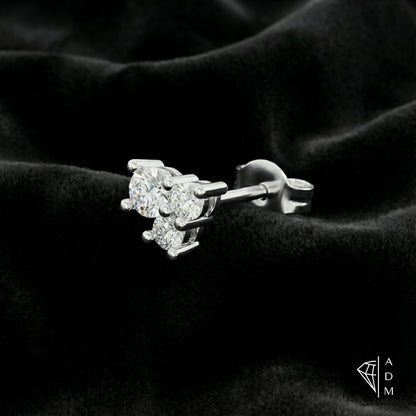 Boucles d'oreilles trois pierres – Rond