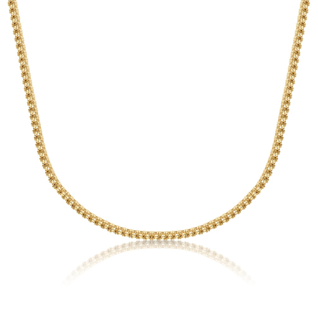 Tennis Princess Classic Everyday Box Clasp Necklace Round 18K Gold Mounting - ADM Antwerp Diamond Market