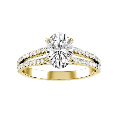 Oval Lab-grown Diamond Bridal Ring — down