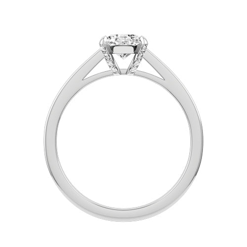 Oval Natural Diamond Bridal Ring — front