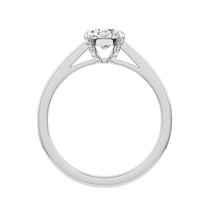 Oval Natural Diamond Bridal Ring — front