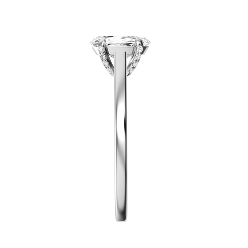 Oval Natural Diamond Bridal Ring — side