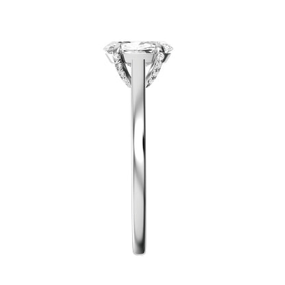 Oval Natural Diamond Bridal Ring — side