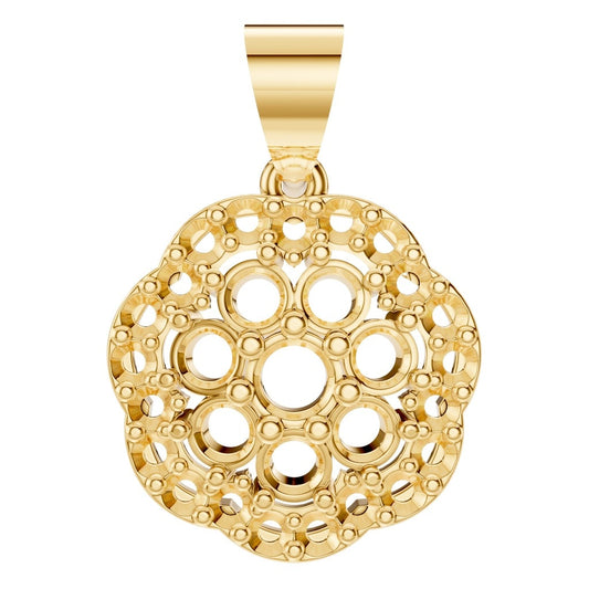 Medallion Pendant Round 18K Gold Mounting - ADM Antwerp Diamond Market