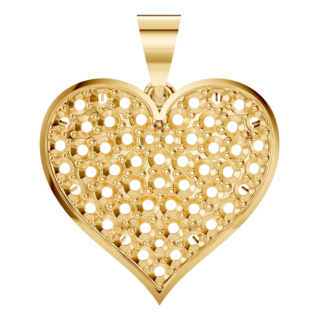 Heart Pendant Round 18K Gold Mounting - ADM Antwerp Diamond Market