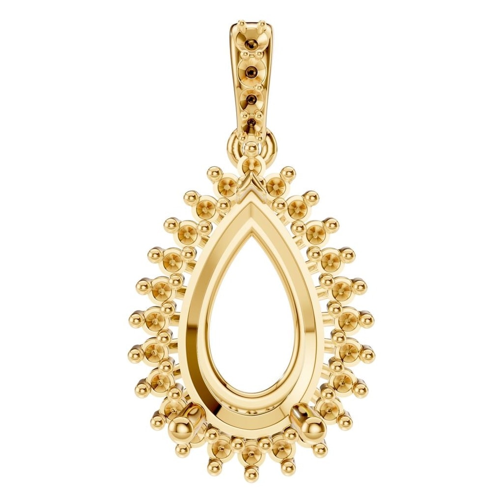 Pendant Pear 18K Gold Mounting - ADM Antwerp Diamond Market