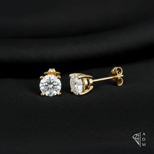 Solitaire Stud Earrings – Round