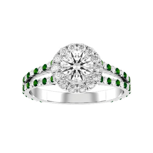 Round Lab-grown Diamond Bridal Ring — down