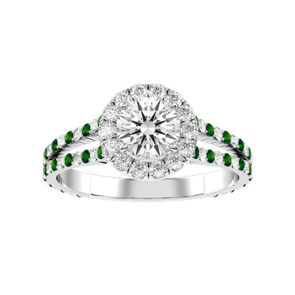 Round Lab-grown Diamond Bridal Ring — down