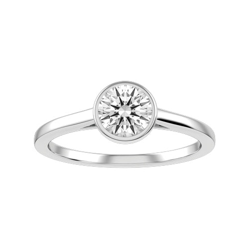 Round Lab-grown Diamond Bridal Ring — down