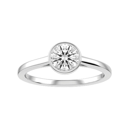 Round Lab-grown Diamond Bridal Ring — down