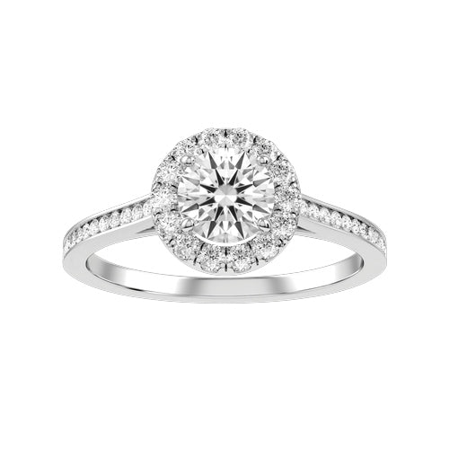 Round Natural Diamond Bridal Ring — down