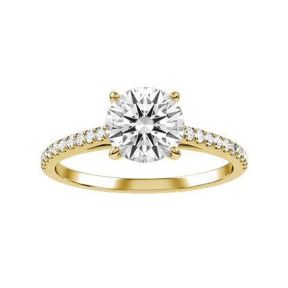 Round Natural Diamond Bridal Ring — down