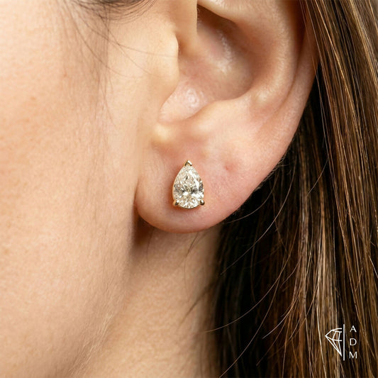 Solitaire Stud Earrings – Pear