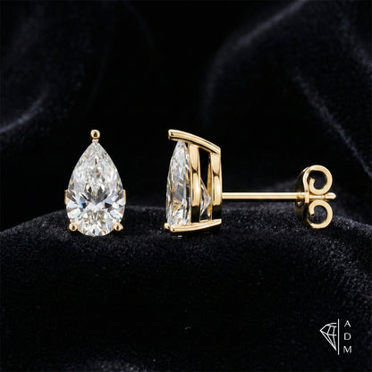 Solitaire Stud Earrings – Pear