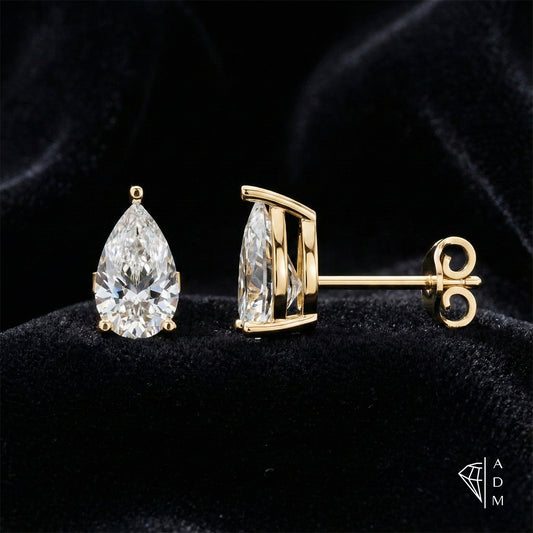 Solitaire Stud Earrings – Pear