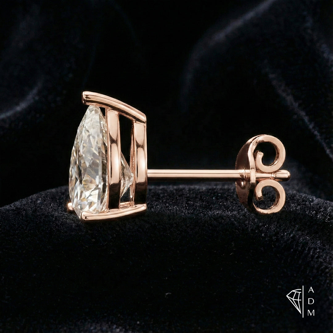 Solitaire Stud Earrings – Pear