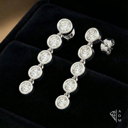 Graduated Drop Earrings – Round